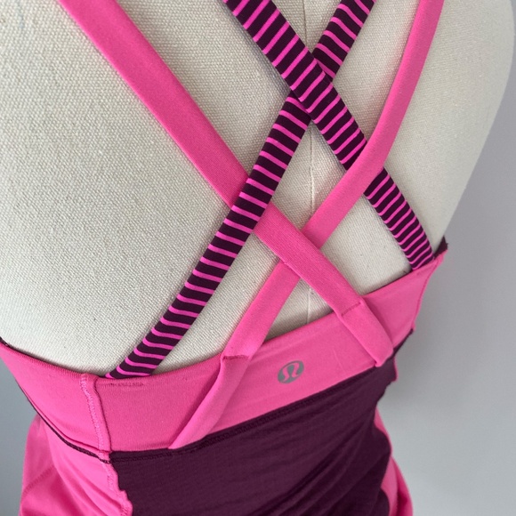 Lululemon Pink Striped Workout Tank Top - Picture 4 of 4